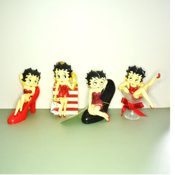 Other - Set Of 4 Betty Boop Figures/Ornaments Shopping Bag High Heels Martini Glass